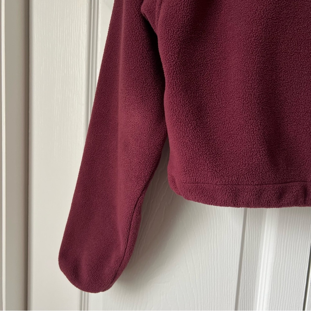 Aritzia TNA Burgundy Plum Quarter-Zip Fleece Pullover Size 2XS - Picture 11 of 14